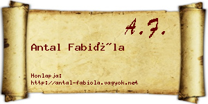 Antal Fabióla névjegykártya